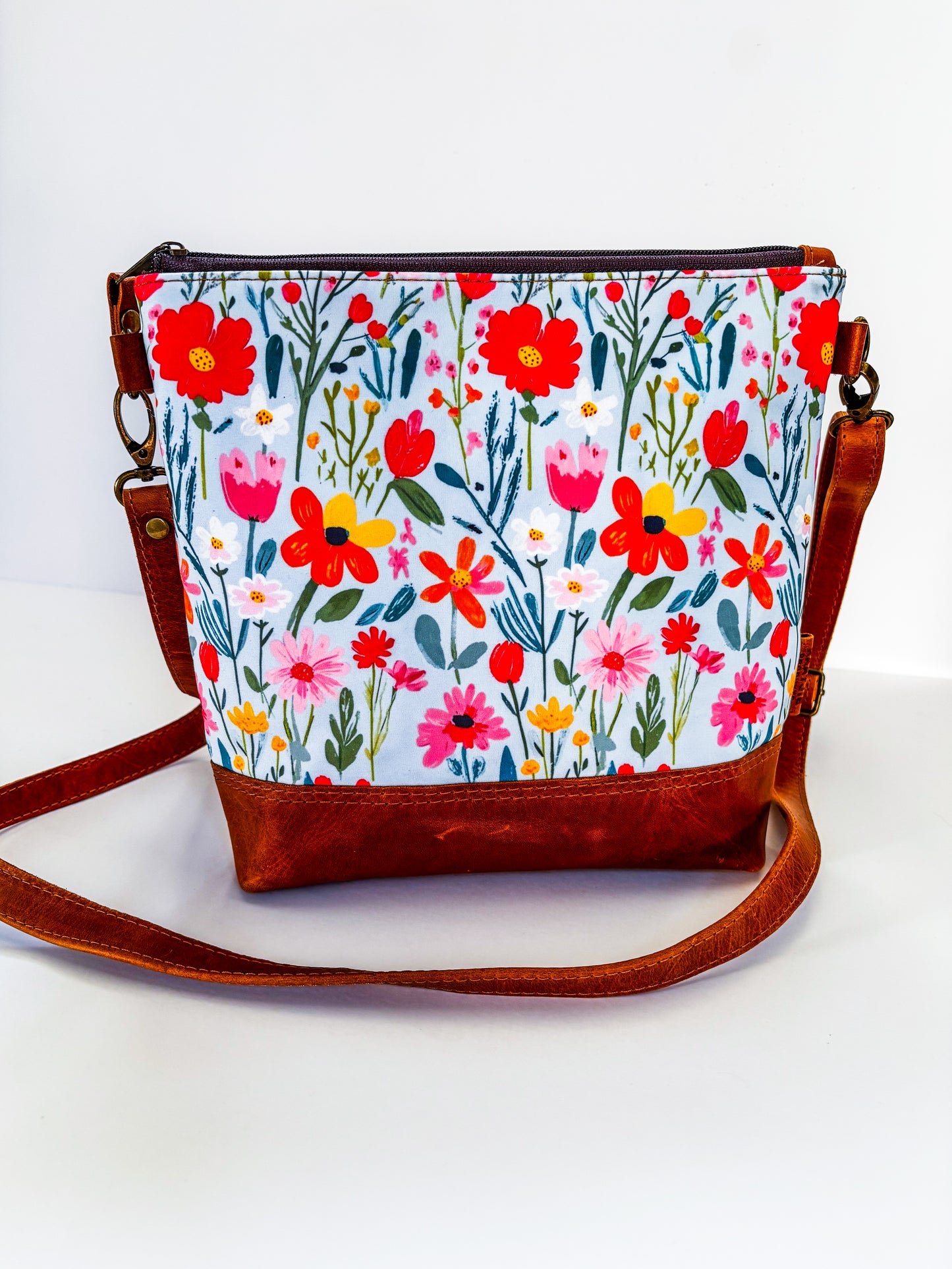 Wildflowers Leather Crossbody Bag