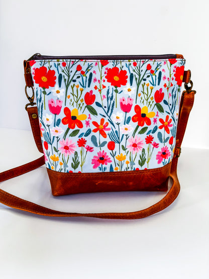 Wildflowers Leather Crossbody Bag