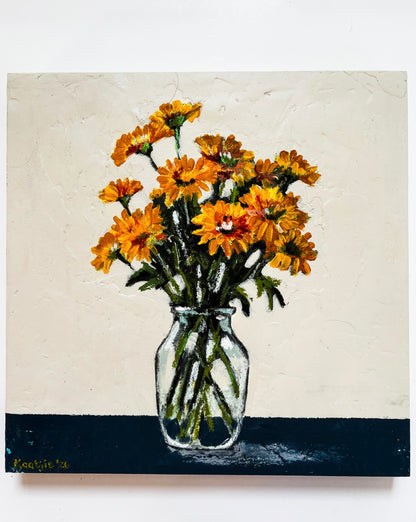 Flowers in a Vase: Mixed Media Paintings