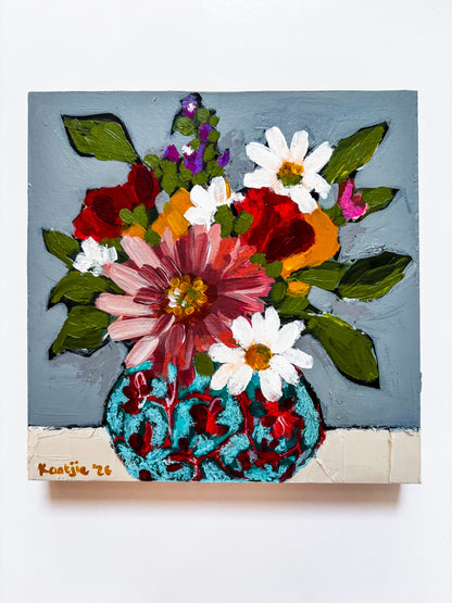 Flowers in a Vase: Mixed Media Paintings