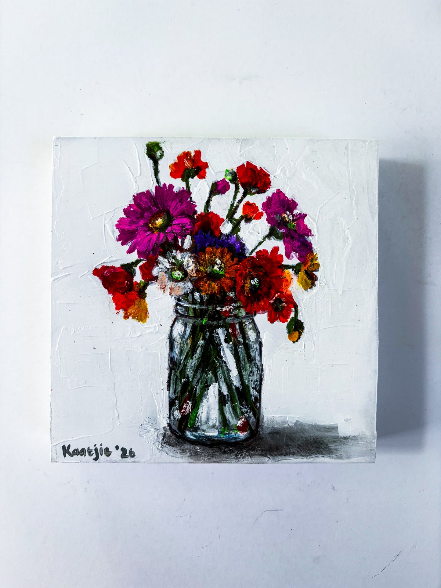 Flowers in a Vase: Mixed Media Paintings