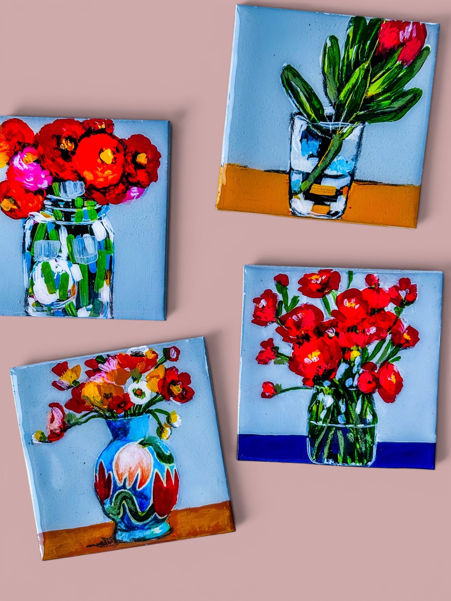 Tiny Art Magnets: Flowers