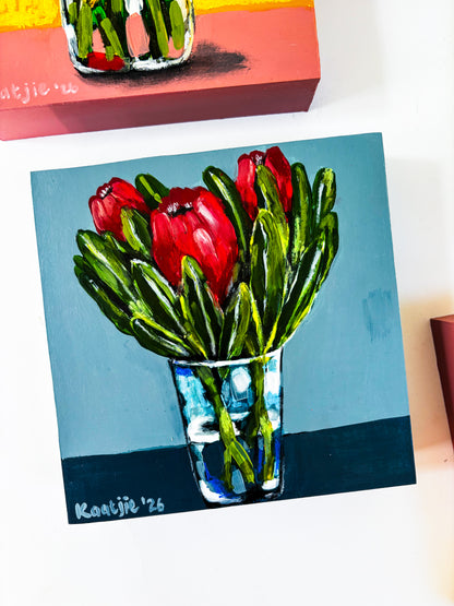 Flowers in a Vase: Mixed Media Paintings