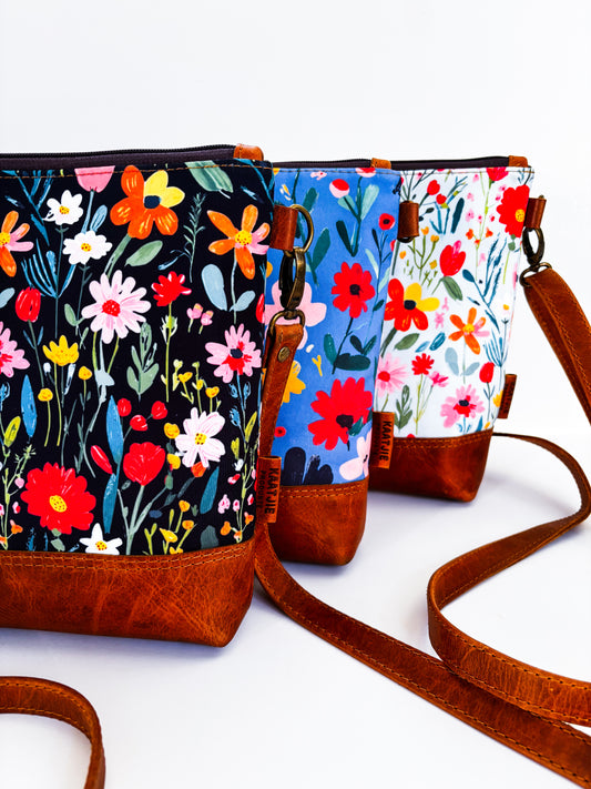 Wildflowers Leather Crossbody Bag